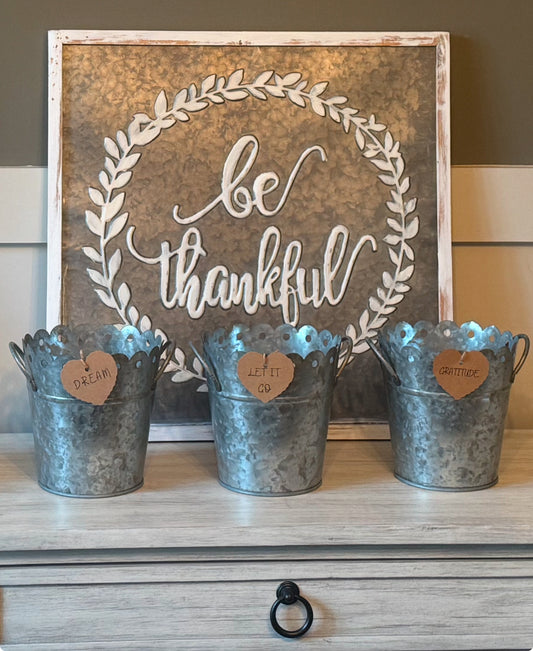 Best Life Buckets - Set of 3 Standard pails - Dream, Let It Go, Gratitude