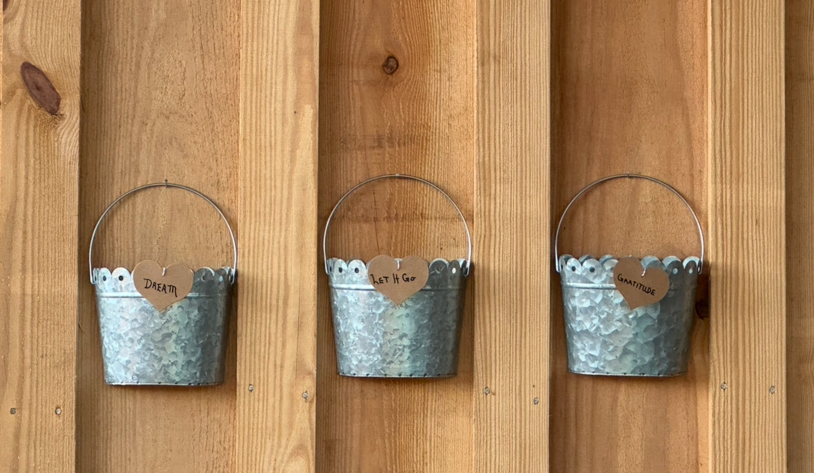 Best Life Buckets - Set of 3 Half Pails - Dream, Let It Go, Gratitude