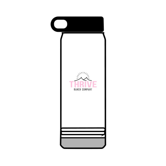 Thrive Ranch Co. 32oz Water Bottle - Motivational Hydration Flask for Fitness Enthusiasts